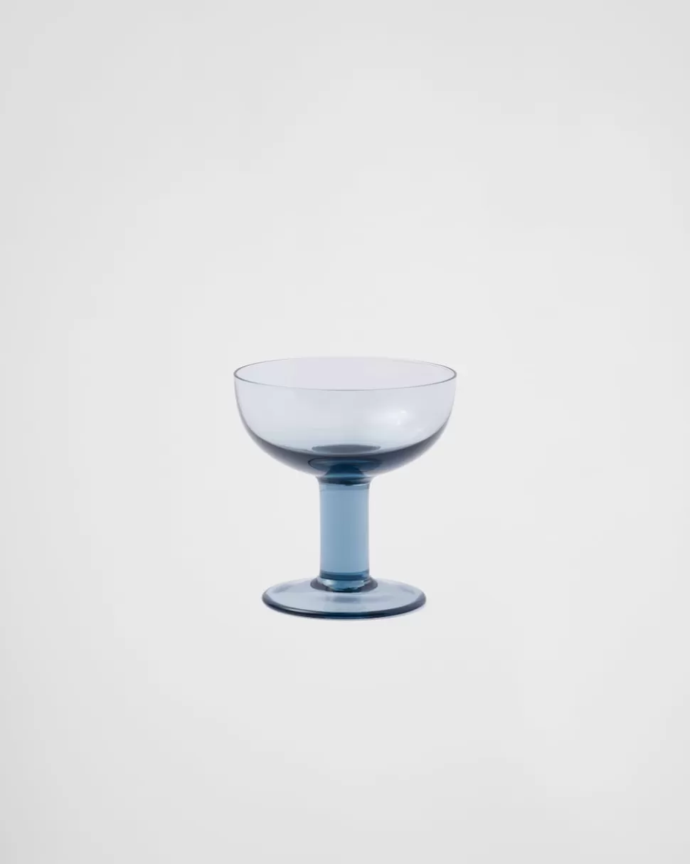 Shop Prada Set Mit Zwei Champagner-coupe-gläsern Aus Kristall – Plinth Meerblau
