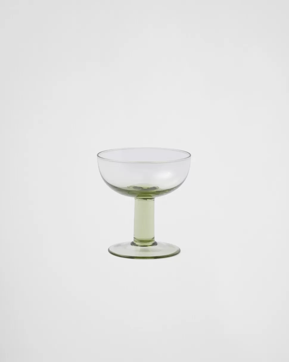 Sale Prada Set Mit Zwei Champagner-coupe-gläsern Aus Kristall – Plinth Moos