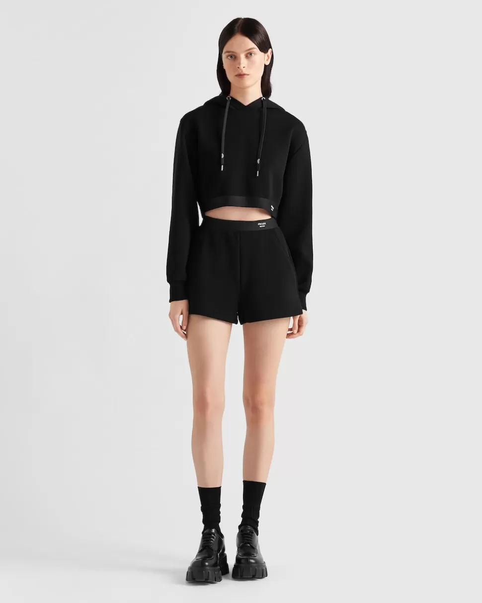 Store Prada Shorts Aus Baumwolle Und Re-nylon Schwarz