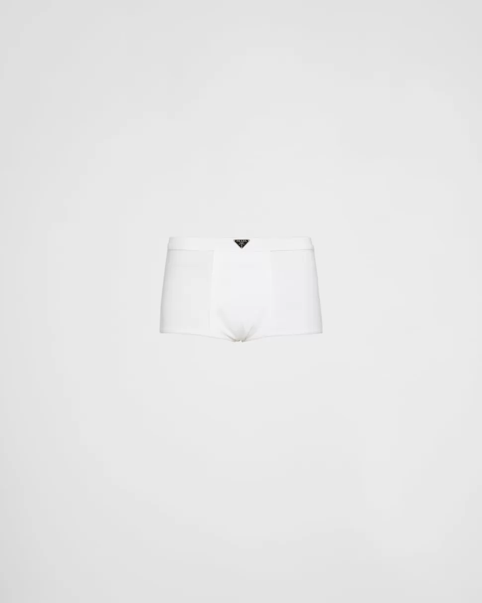 New Prada Shorts Aus Jersey Weiss