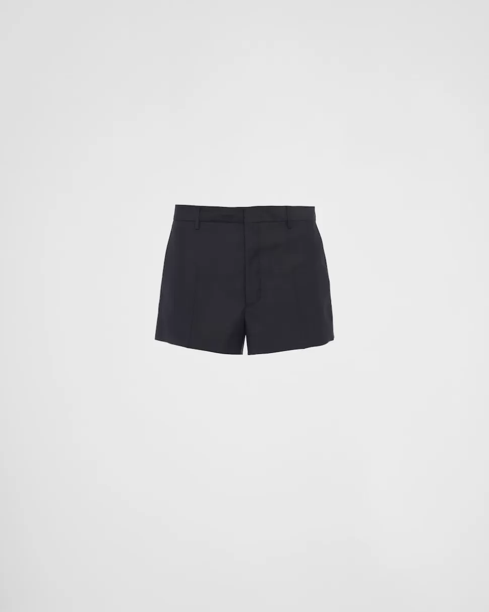 New Prada Shorts Aus Mohairwolle Schwarz