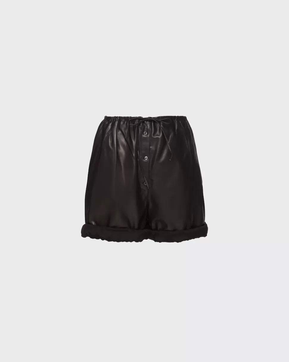 Shop Prada Shorts Aus Nappa-leder Schwarz