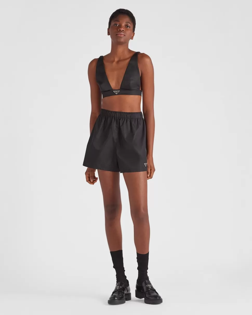 Fashion Prada Shorts Aus Re-nylon Schwarz