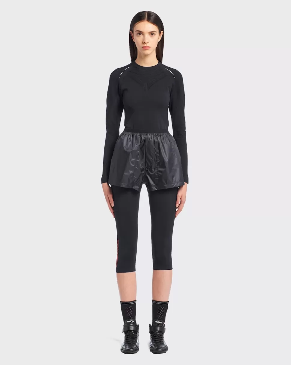 New Prada Shorts Aus Ripstop Schwarz