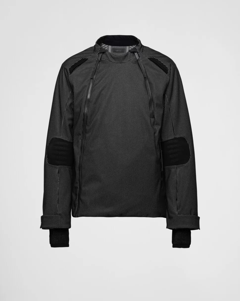 Flash Sale Prada Skijacke Aus Reflektierendem Material Schwarz/Silber