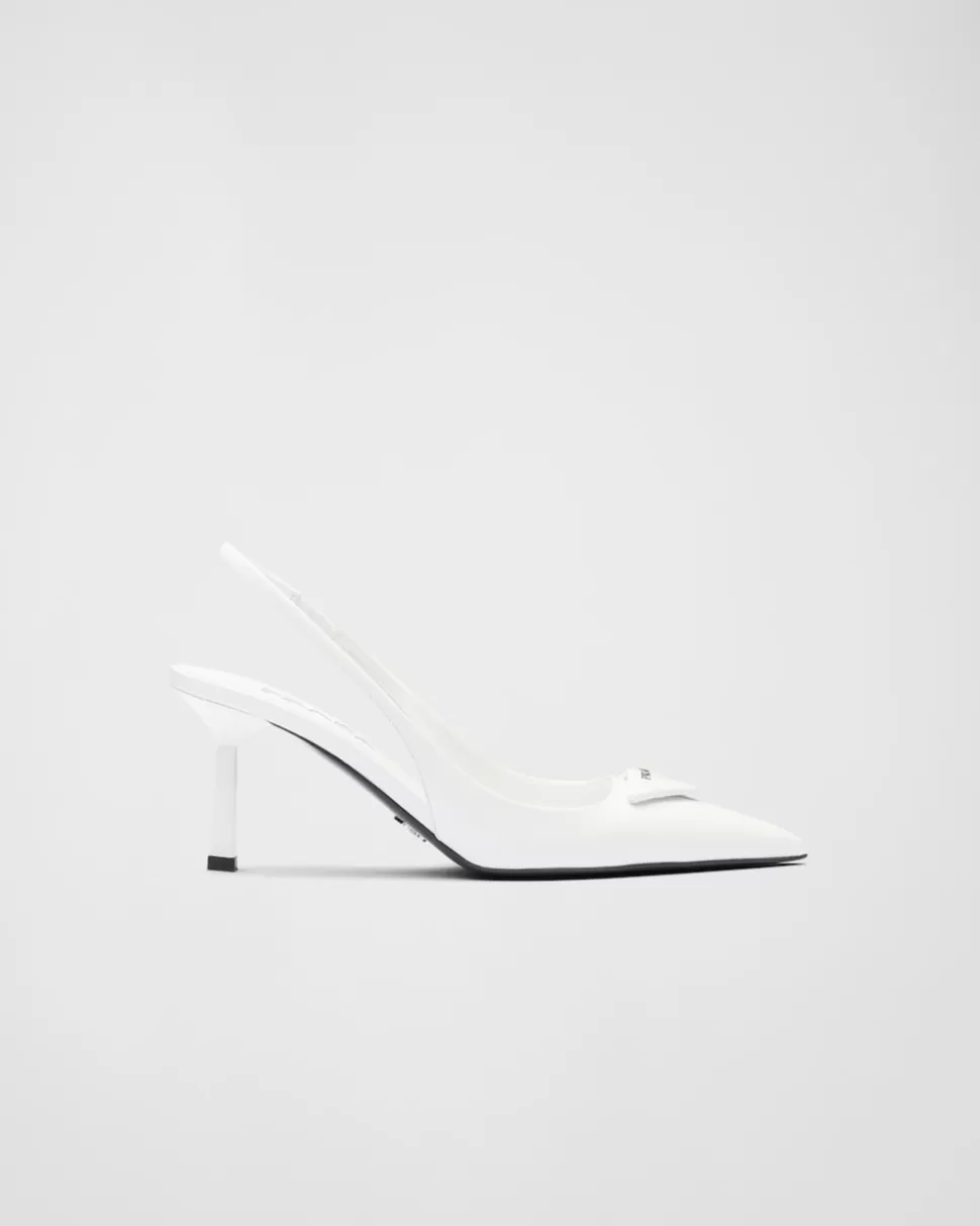 Flash Sale Prada Slingback-pumps Aus Gebürstetem Leder Schwarz