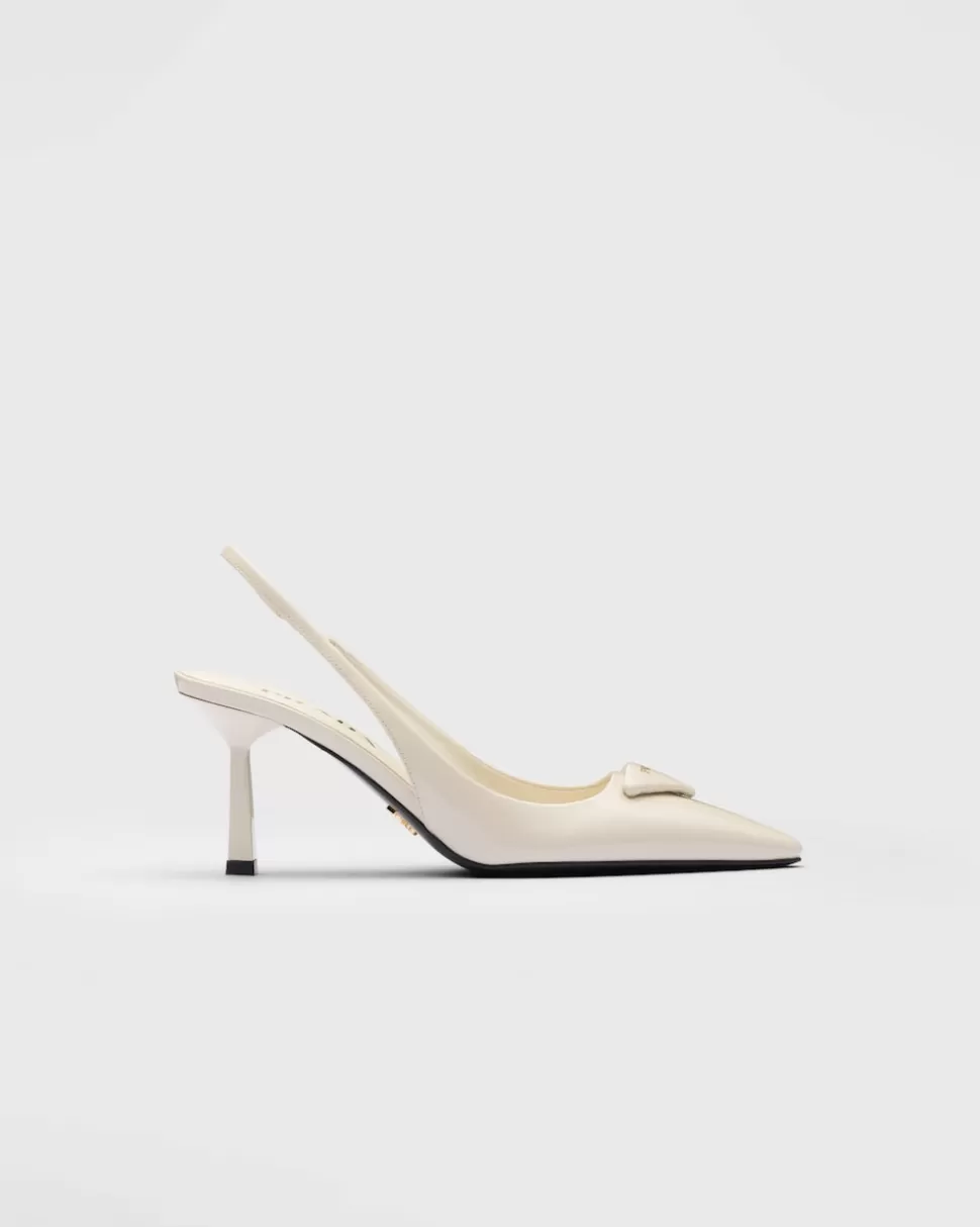 Discount Prada Slingback-pumps Aus Lackleder Schwarz