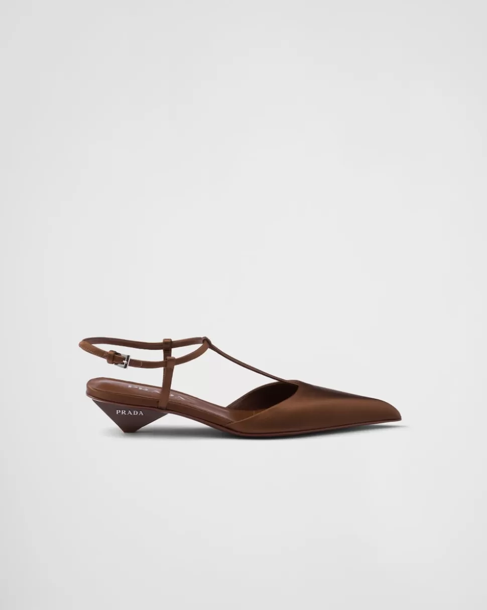 Flash Sale Prada Slingback-pumps Aus Satin Schwarz