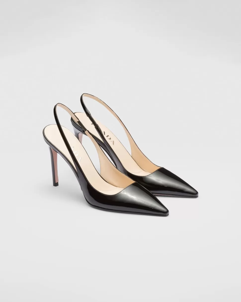 Cheap Prada Slingbacks Aus Lackleder Schwarz
