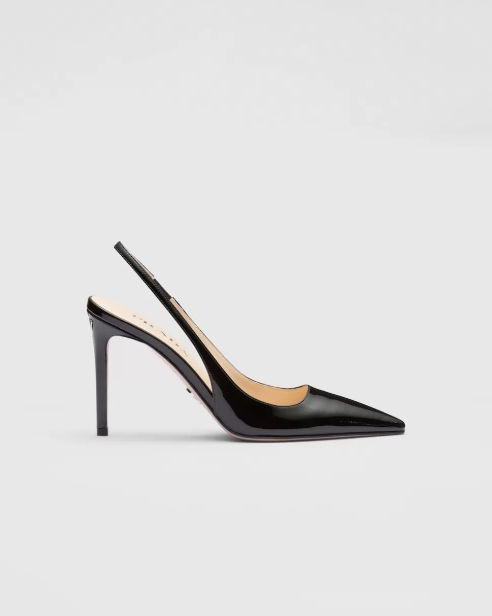 Cheap Prada Slingbacks Aus Lackleder Schwarz