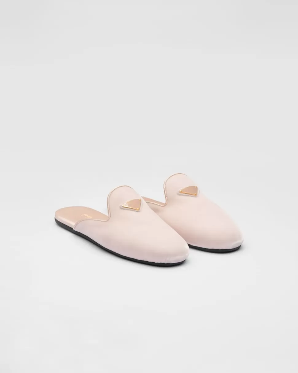 Clearance Prada Slipper Aus Samt Schwarz