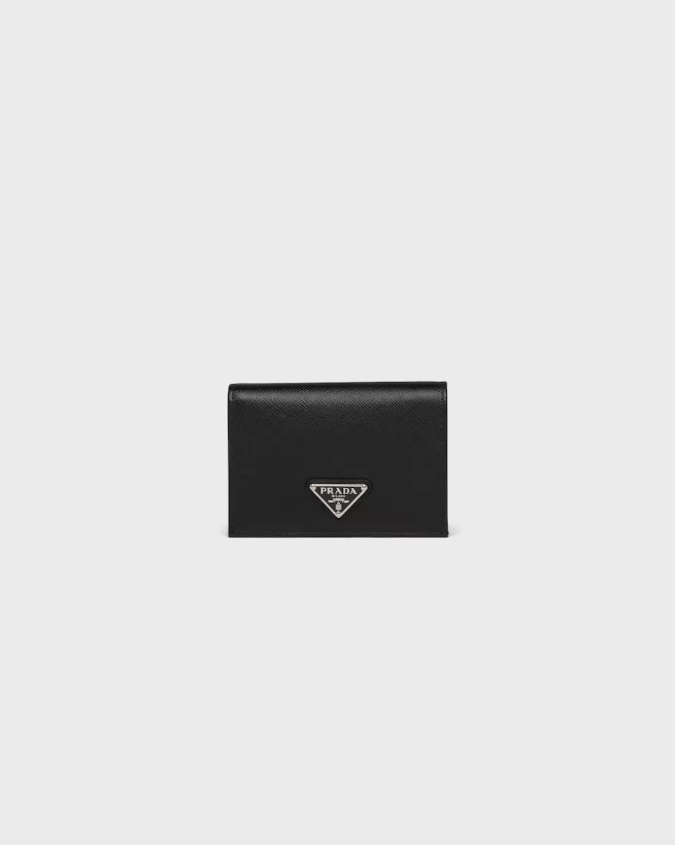 Fashion Prada Small Saffiano Leather Wallet Schwarz