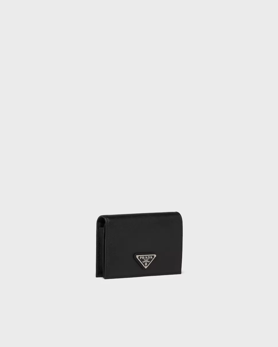 Fashion Prada Small Saffiano Leather Wallet Schwarz