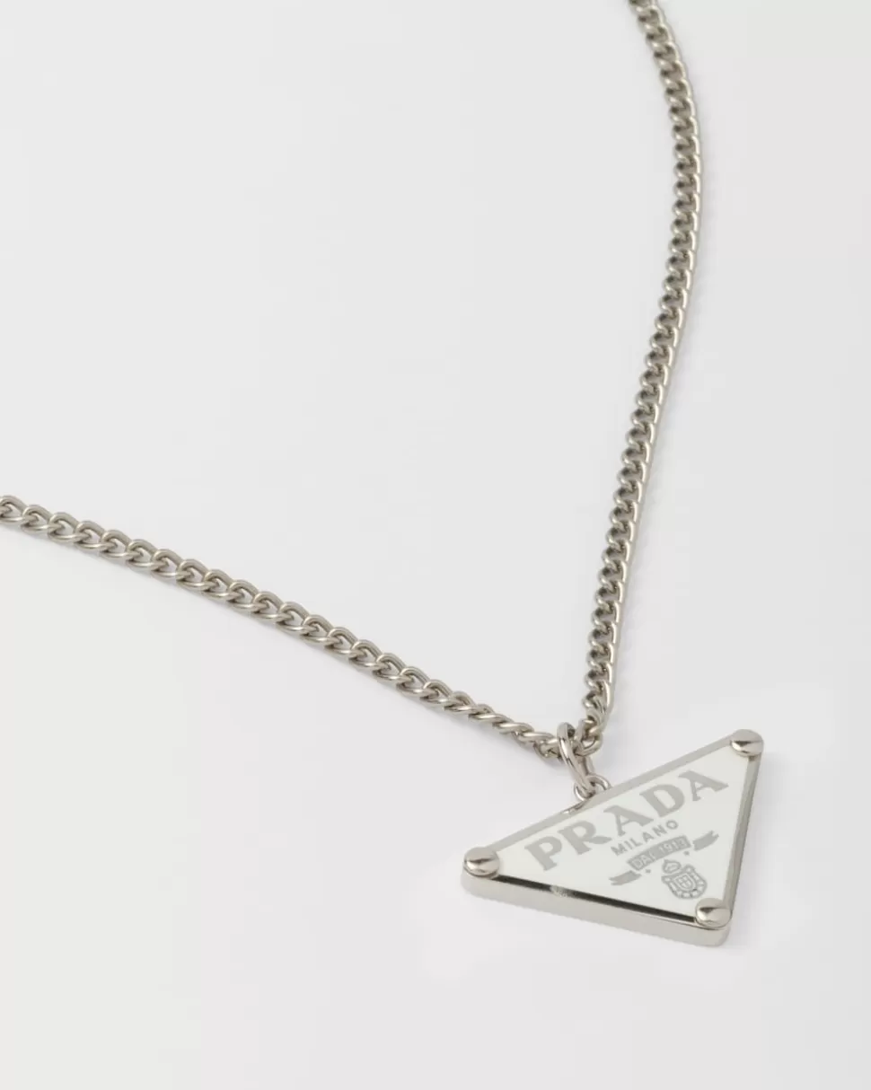 Shop Prada Smalto Jewels Halskette Weiss