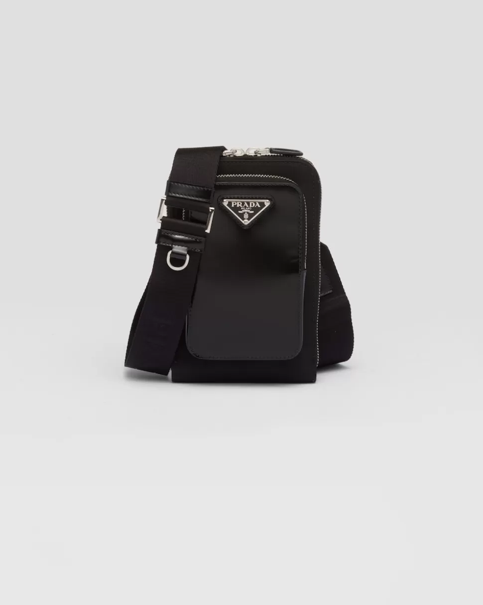 Store Prada Smartphone-hülle Aus Re-nylon Und Gebürstetem Leder Schwarz