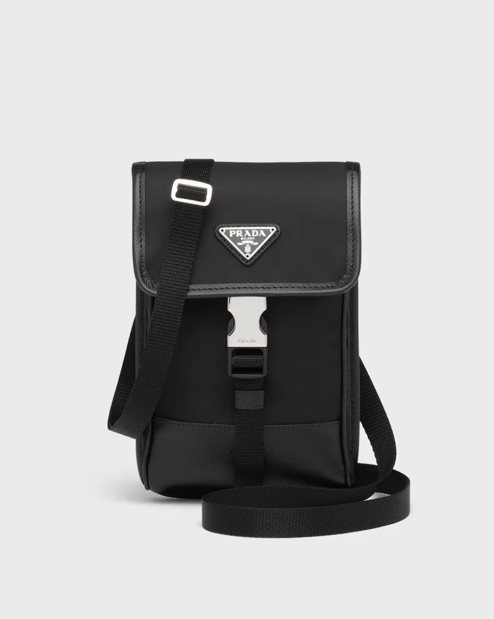 Online Prada Smartphone-hülle Re-nylon Und Saffiano-leder Schwarz