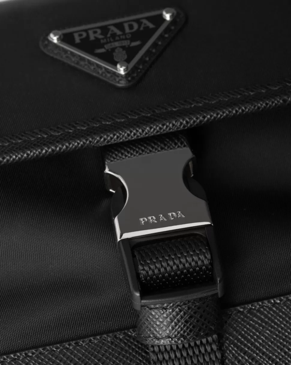 Discount Prada Smartphone-hülle Re-nylon Und Saffiano-leder Schwarz