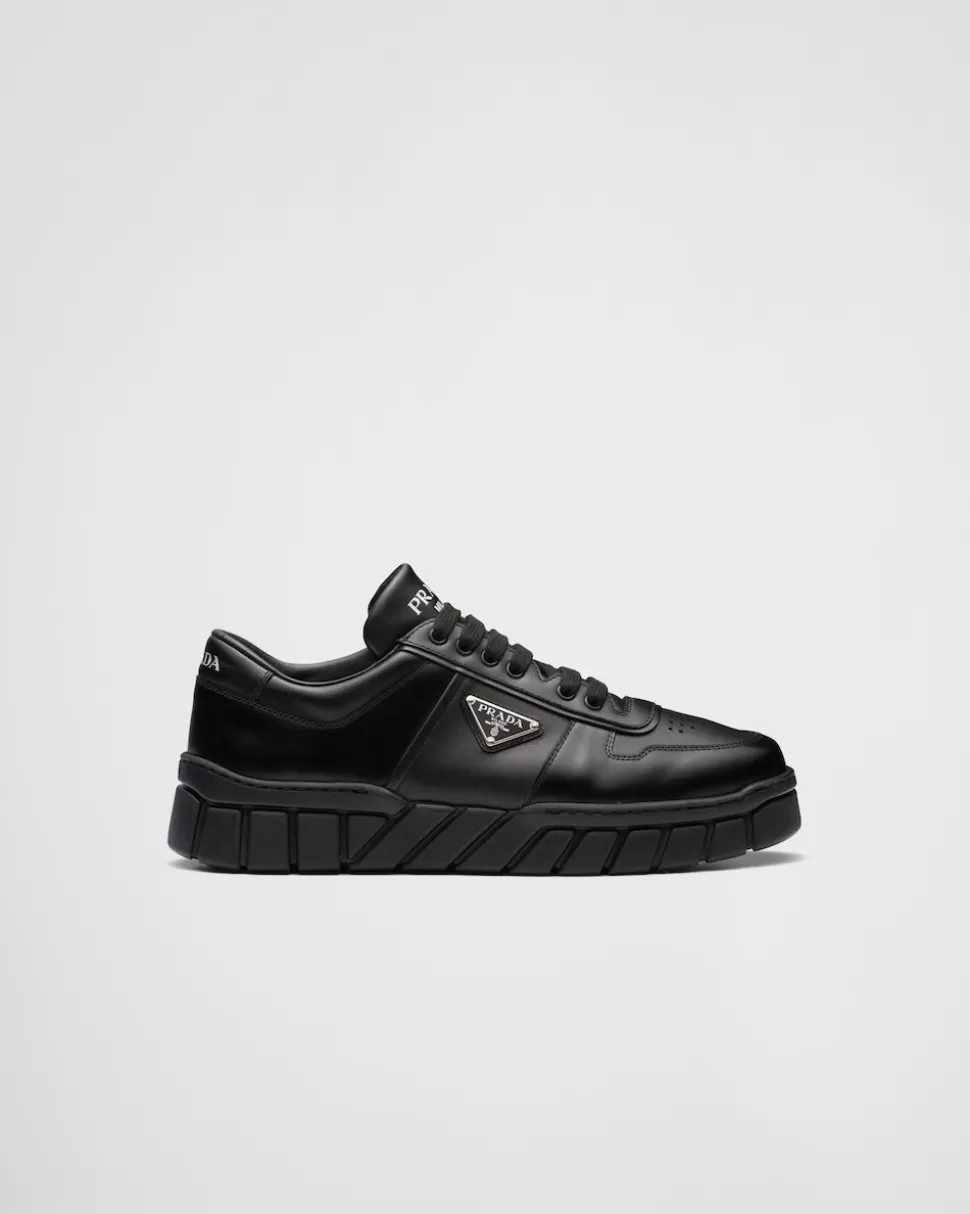 Cheap Prada Sneaker Aus Leder Schwarz