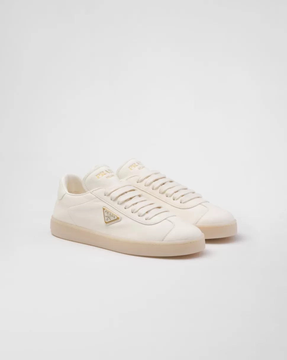 Store Prada Sneaker Aus Leder Elfenbein