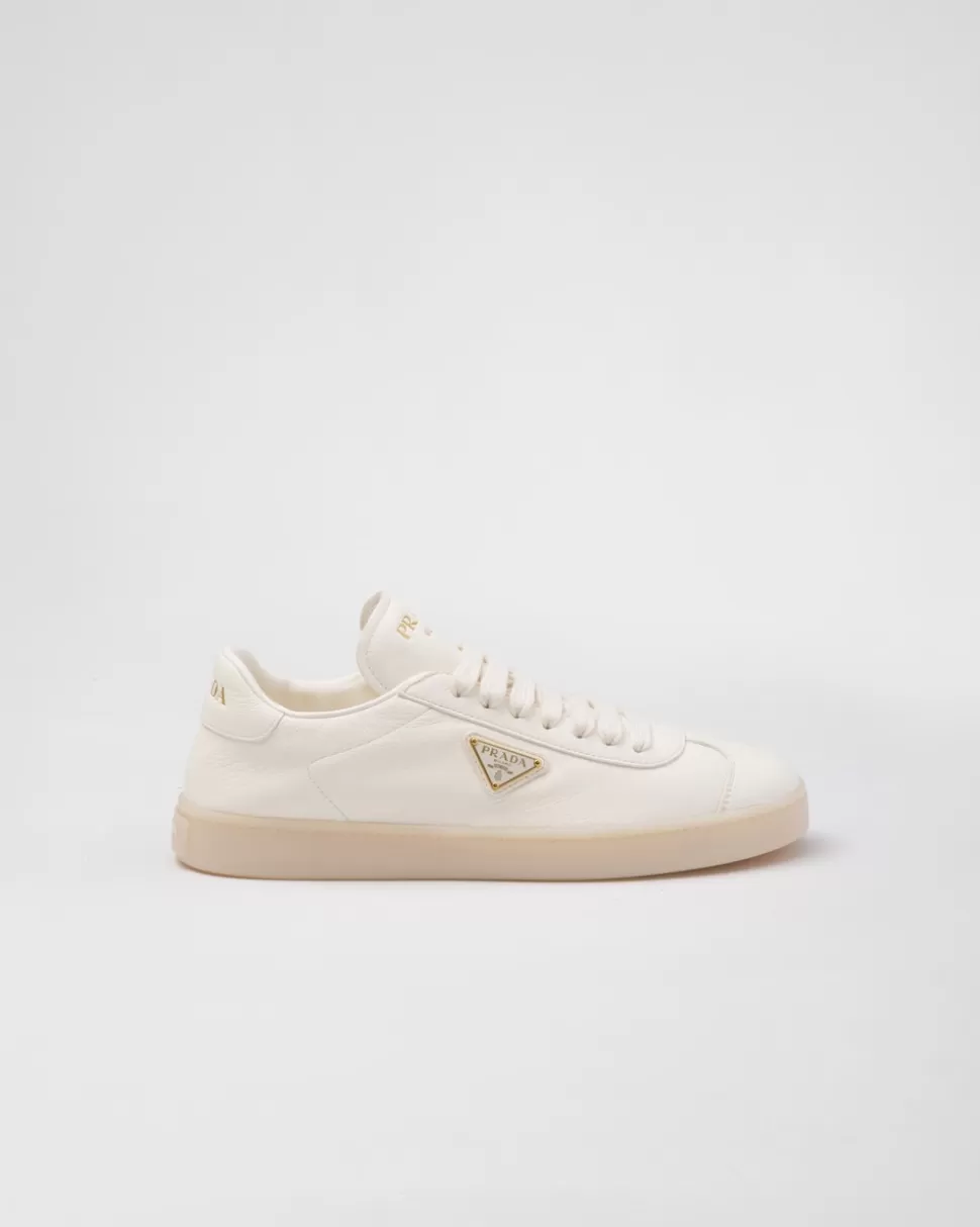 Store Prada Sneaker Aus Leder Elfenbein