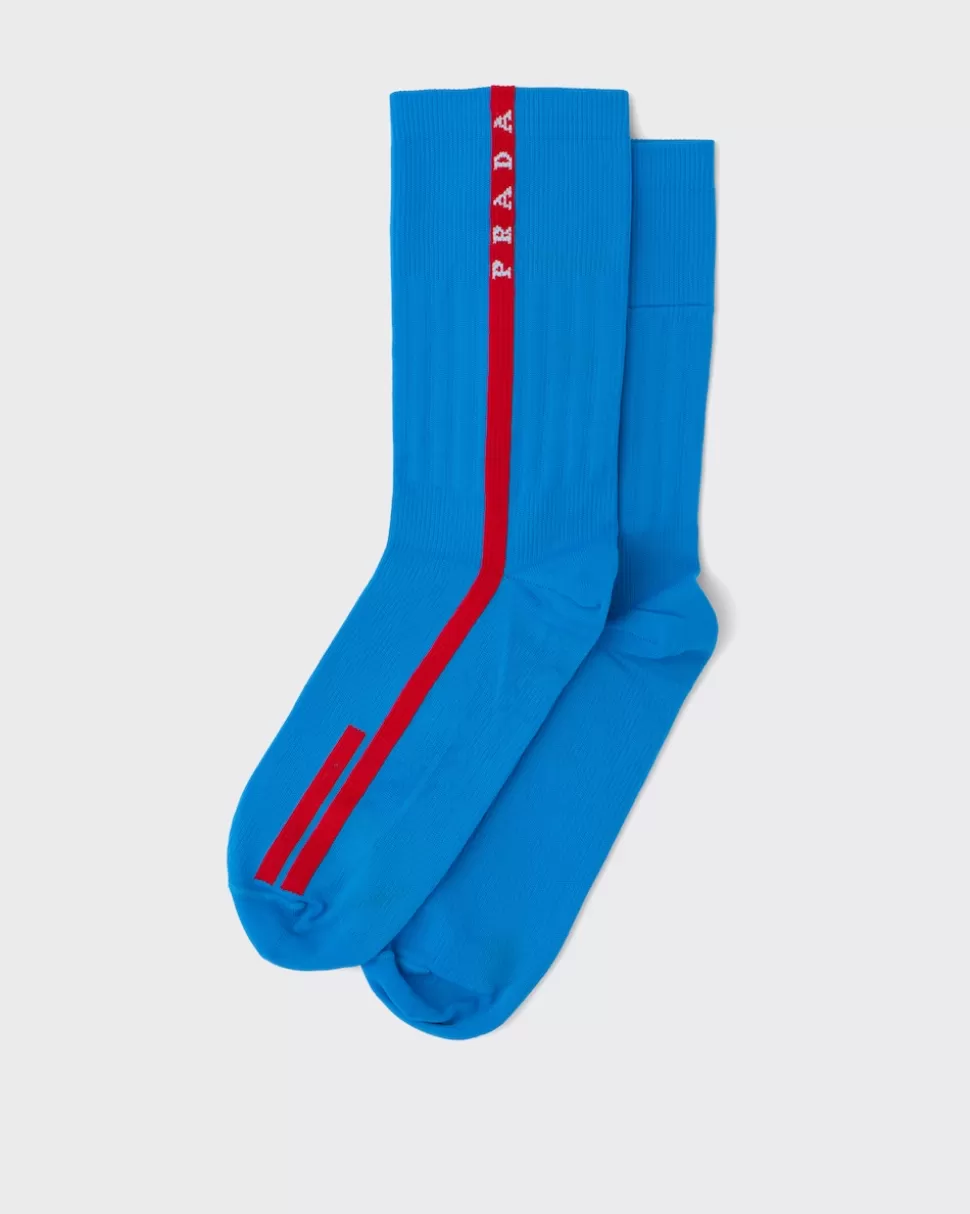 Outlet Prada Socken Aus Funktionsnylon Schwarz