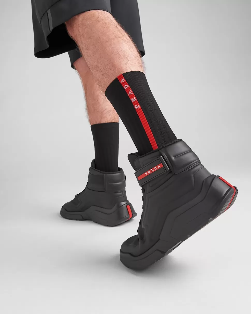 Store Prada Socken Aus Technischem Garn Schwarz