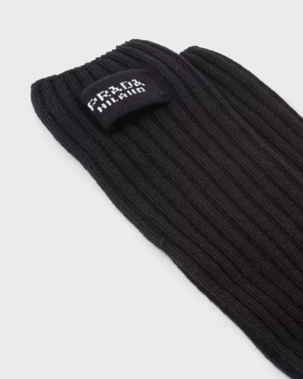 Cheap Prada Socken Aus Wolle Und Kaschmir Schwarz