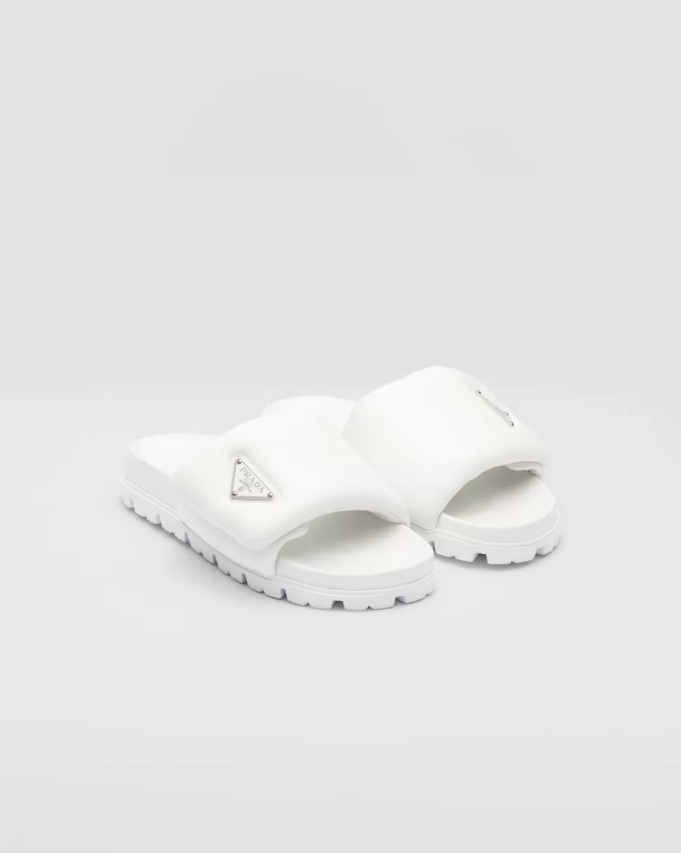 Sale Prada Soft Pantoletten Aus Gepolstertem Nappa-leder Schwarz