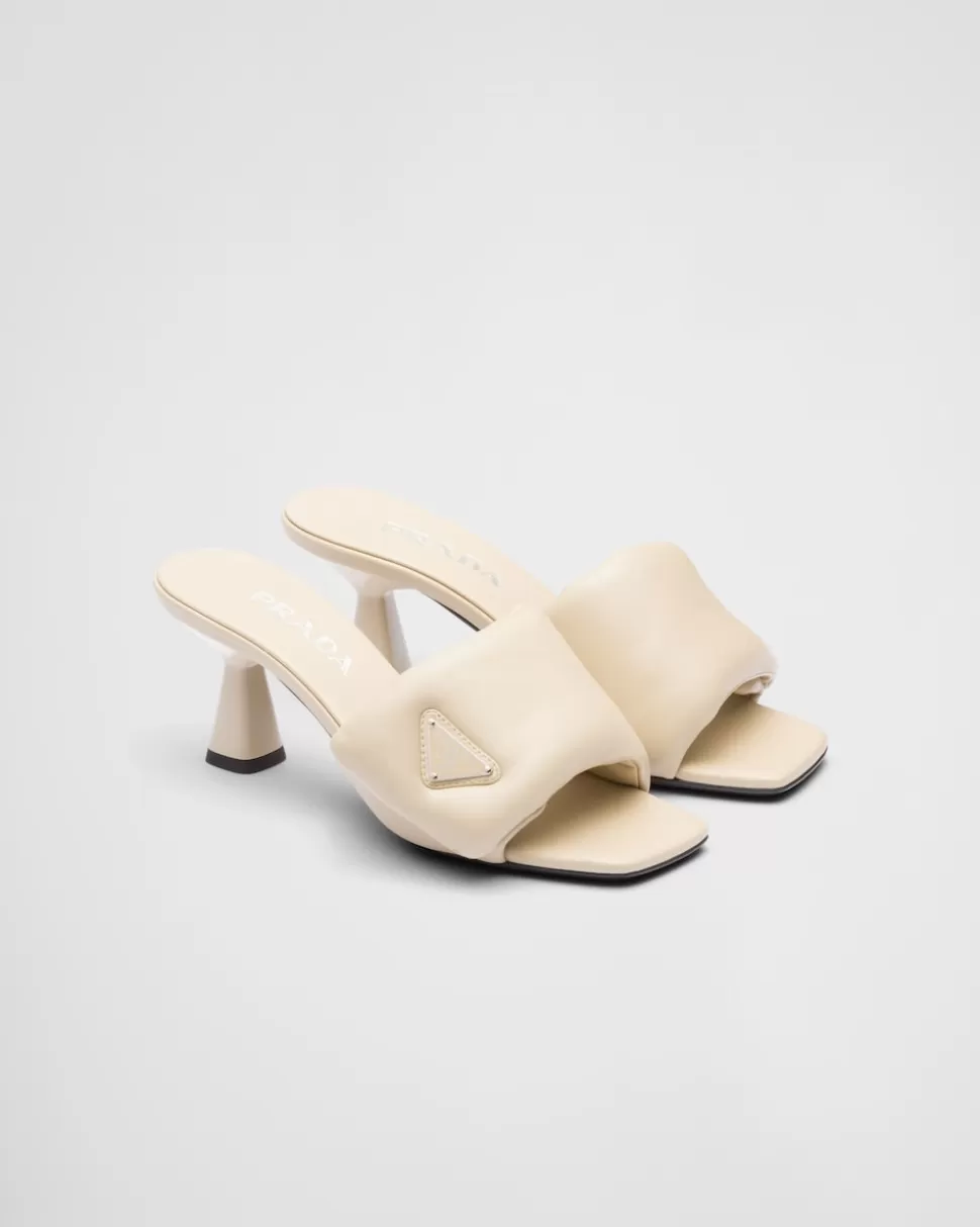 Store Prada Soft Sandalen Aus Gepolstertem Nappa Schwarz