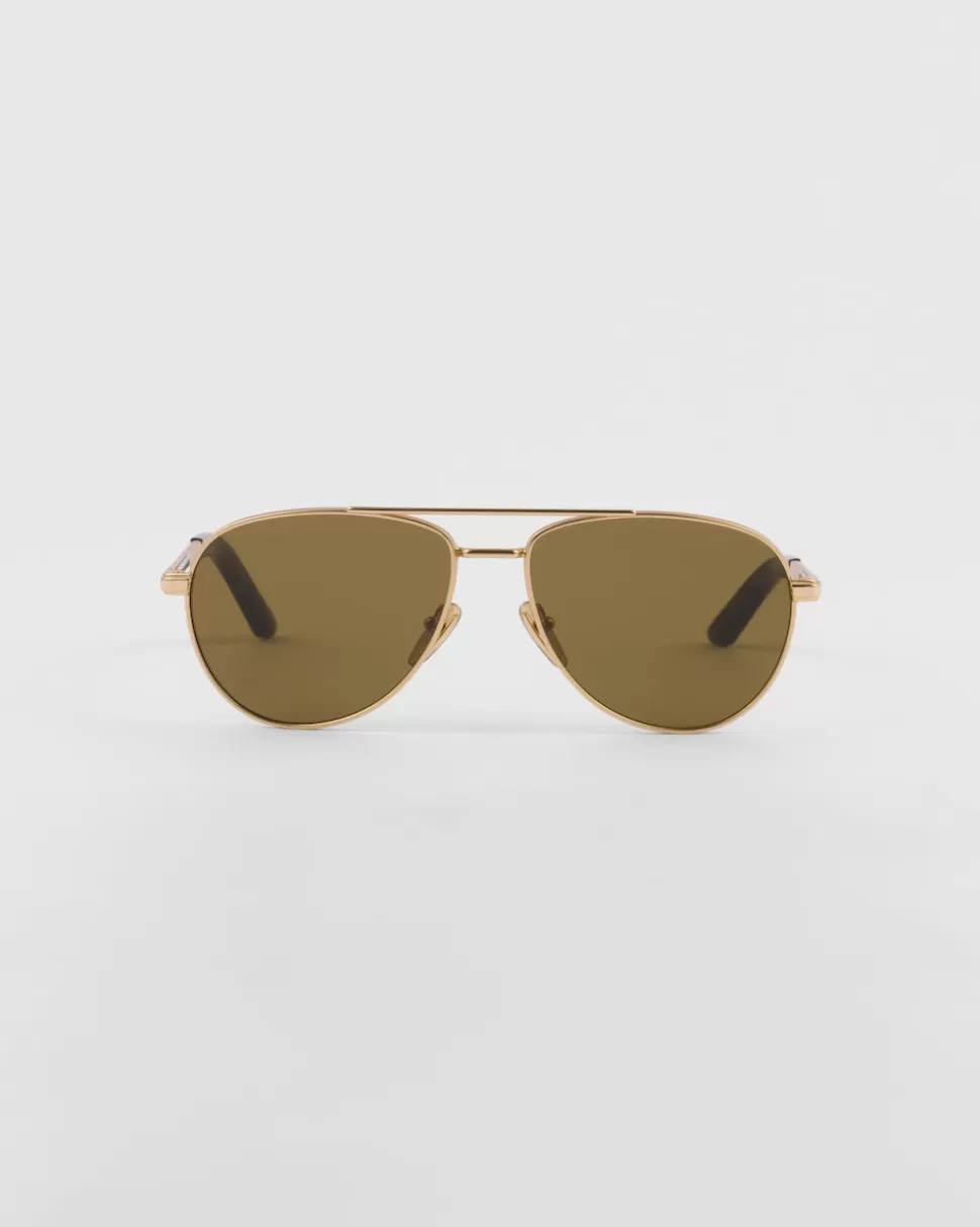 Cheap Prada Sonnenbrille Mit Ikonischer Plakette Aus Metall LodengrüneGläser