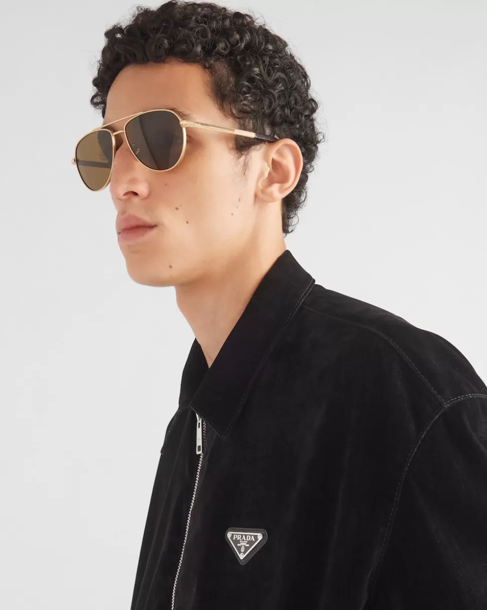 Cheap Prada Sonnenbrille Mit Ikonischer Plakette Aus Metall LodengrüneGläser