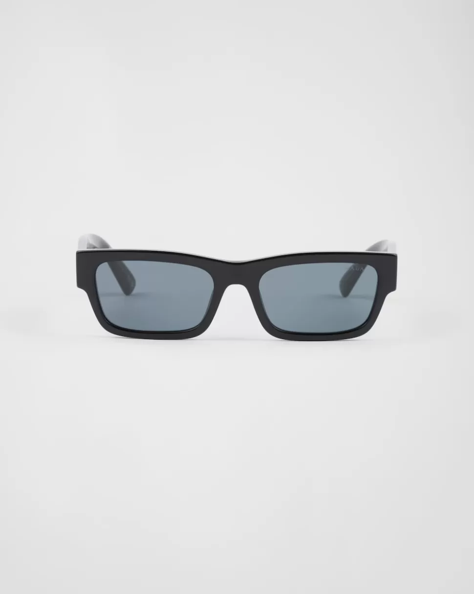 Flash Sale Prada Sonnenbrille Mit Ikonischer Plakette Aus Metall KristallgläserInGrafit