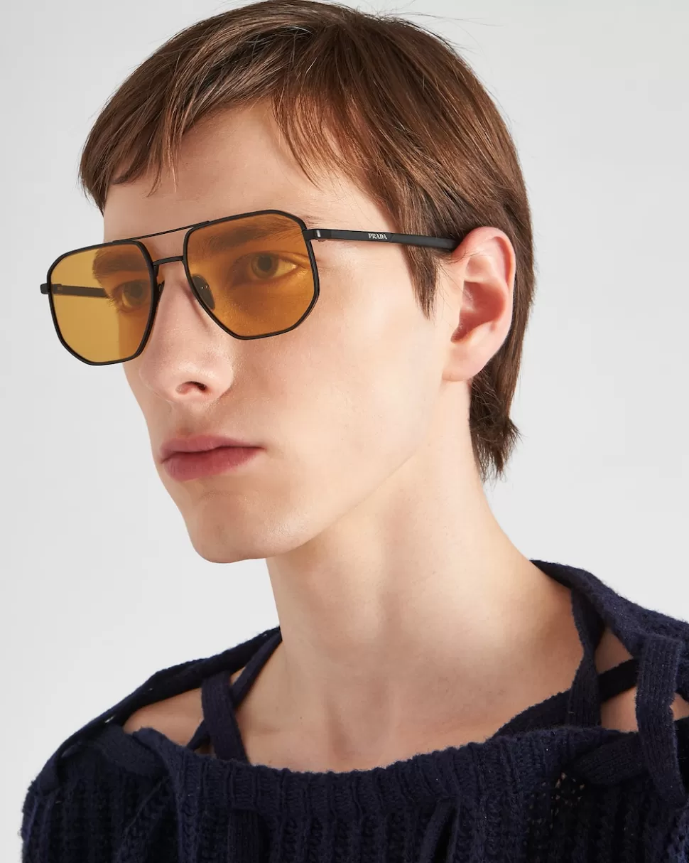Best Sale Prada Sonnenbrille Mit Logo GläserInOcker