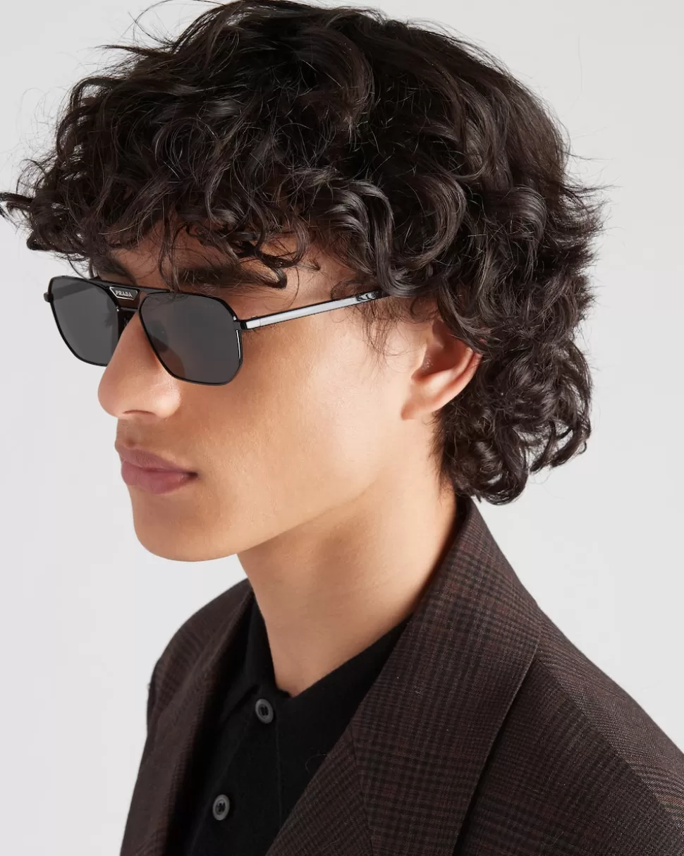 Discount Prada Sonnenbrille Mit Logo GläserInSchiefergrau