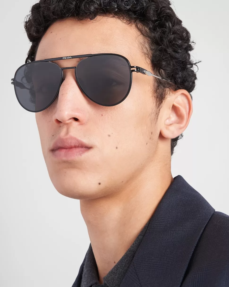 Best Sale Prada Sonnenbrille Mit Logo GläserInSchiefergrau