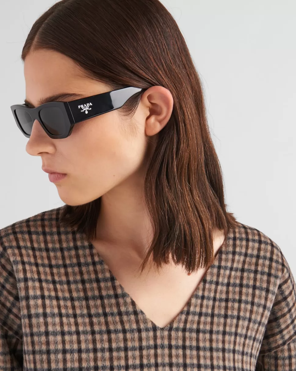 Flash Sale Prada Sonnenbrille Mit Logo SchiefergraueGläser