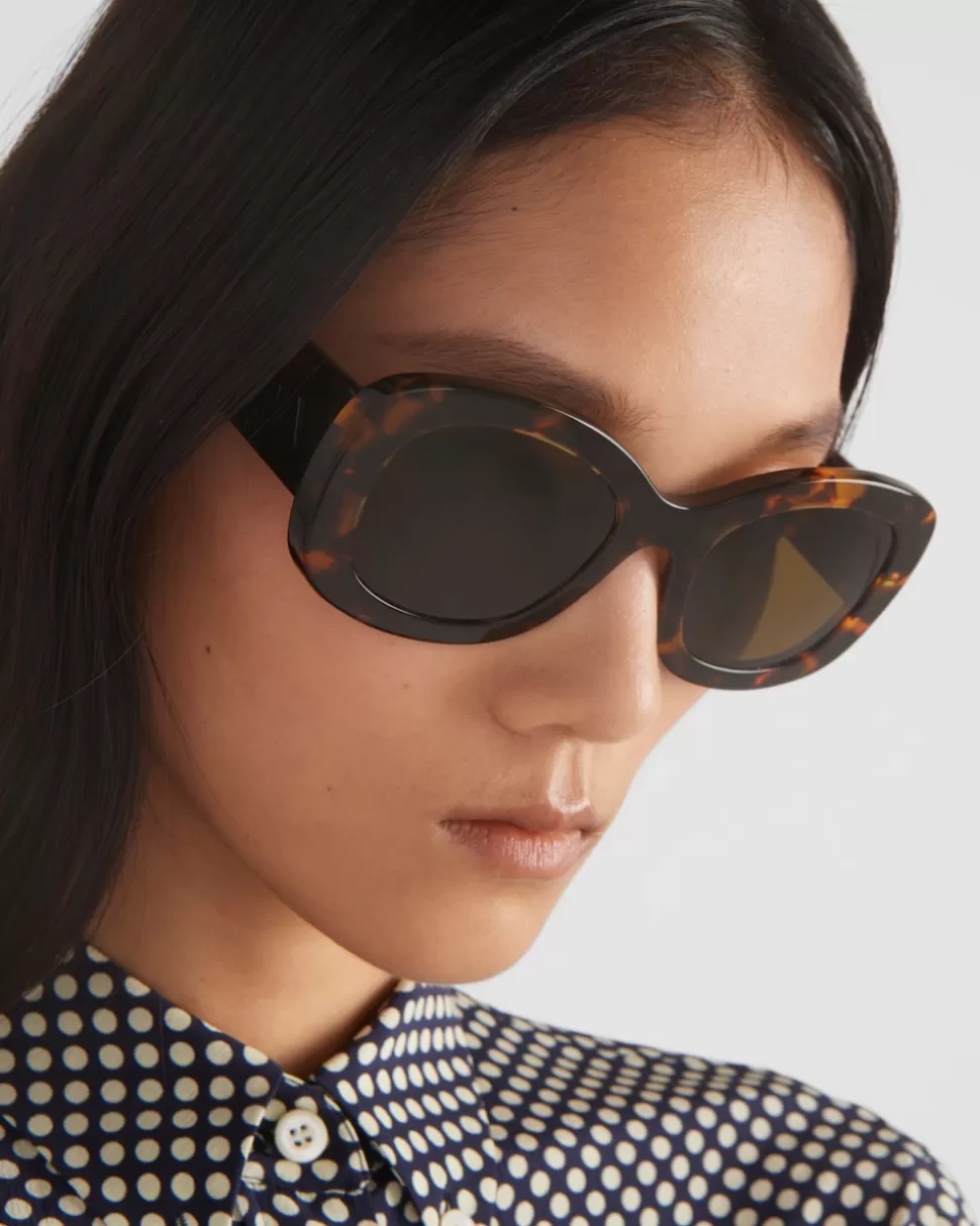 Flash Sale Prada Sonnenbrille Mit Logo LodengrüneGläser