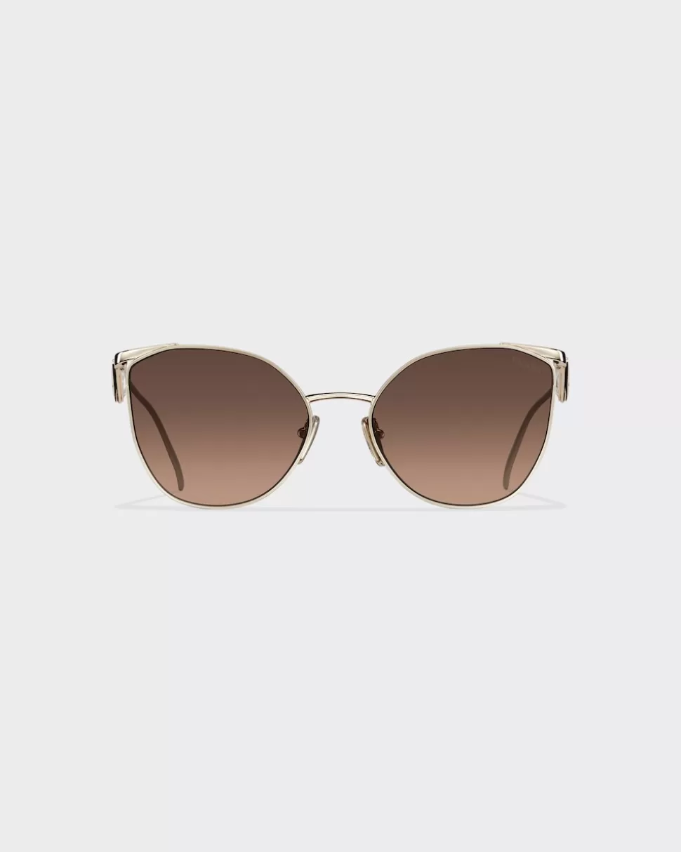 Fashion Prada Sonnenbrille Mit Triangolo-logo GläserMitFarbverlaufVonAnthrazitgrauZuCameo/Beige