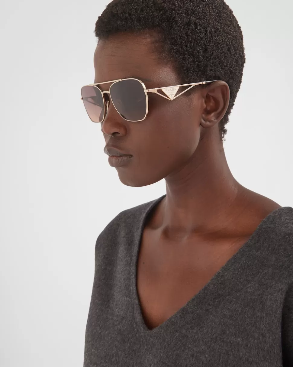 Discount Prada Sonnenbrille Mit Triangolo-logo