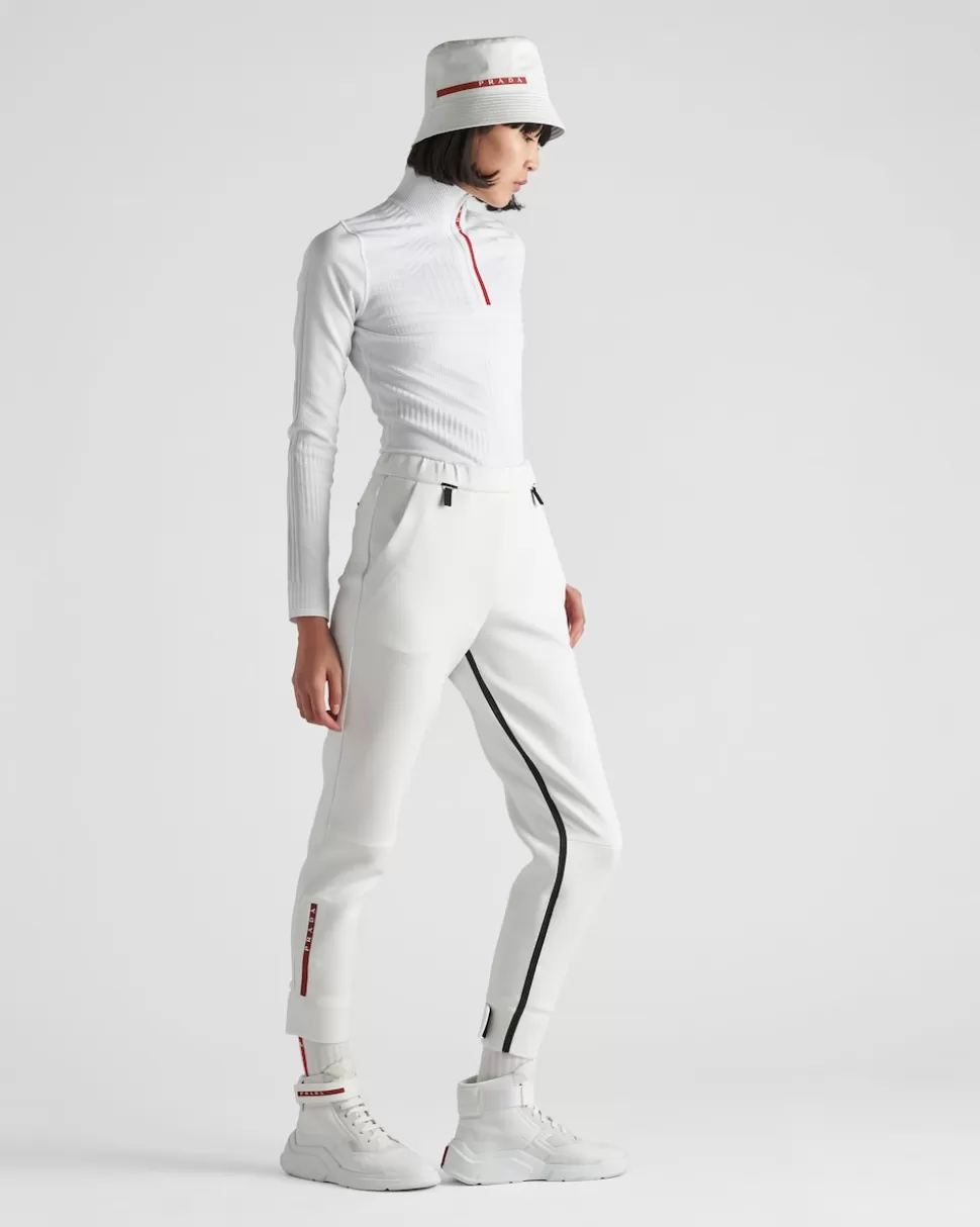 Flash Sale Prada Sportliches Top Aus Tech Rec Re-nylon-piqué Schwarz