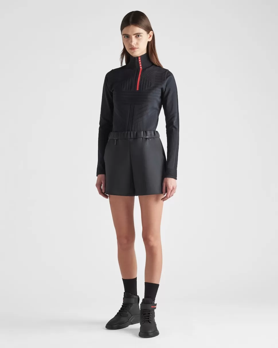 Hot Prada Sportliches Top Aus Tech Rec Re-nylon-piqué Schwarz