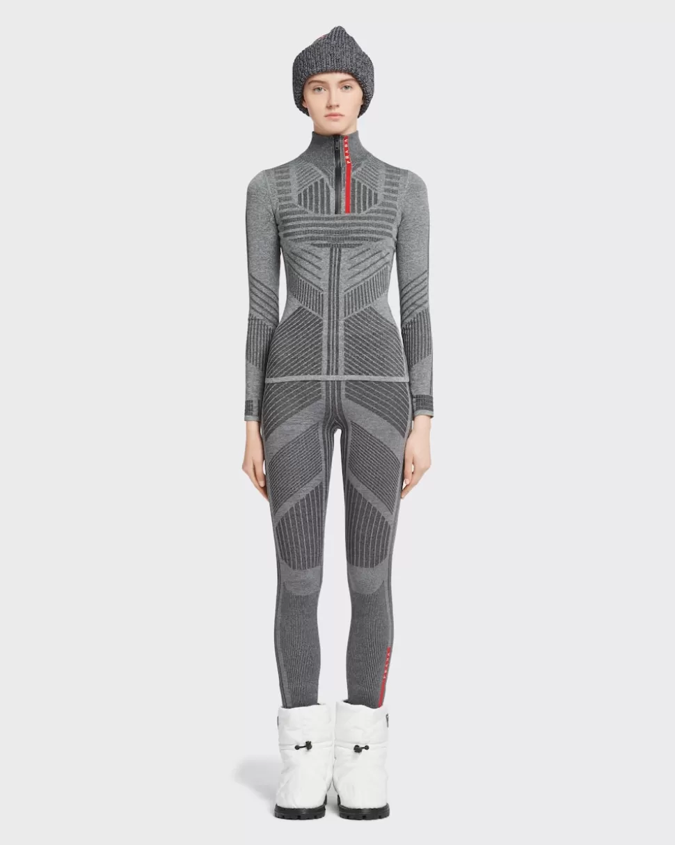 Flash Sale Prada Sport-top Aus Tech Rec Re-nylon-piqué Grau
