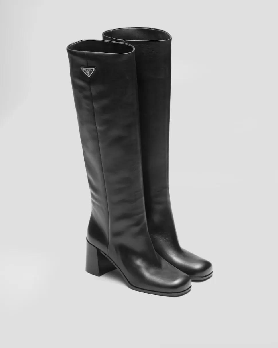 Flash Sale Prada Stiefel Aus Leder Schwarz