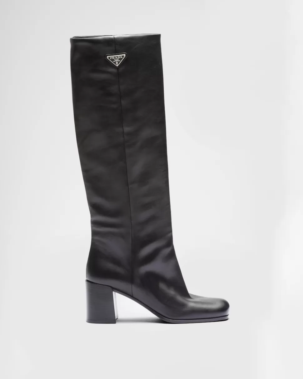Flash Sale Prada Stiefel Aus Leder Schwarz