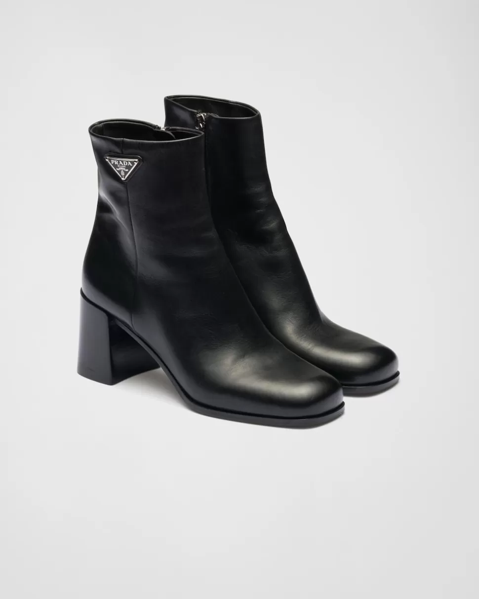 New Prada Stiefeletten Aus Leder Schwarz