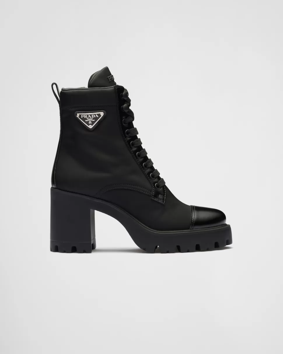 Hot Prada Stiefeletten Aus Re-nylon Und Leder Schwarz