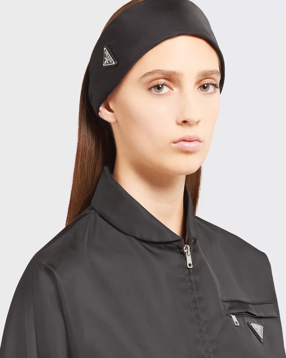 Outlet Prada Stirnband Aus Re-nylon Schwarz