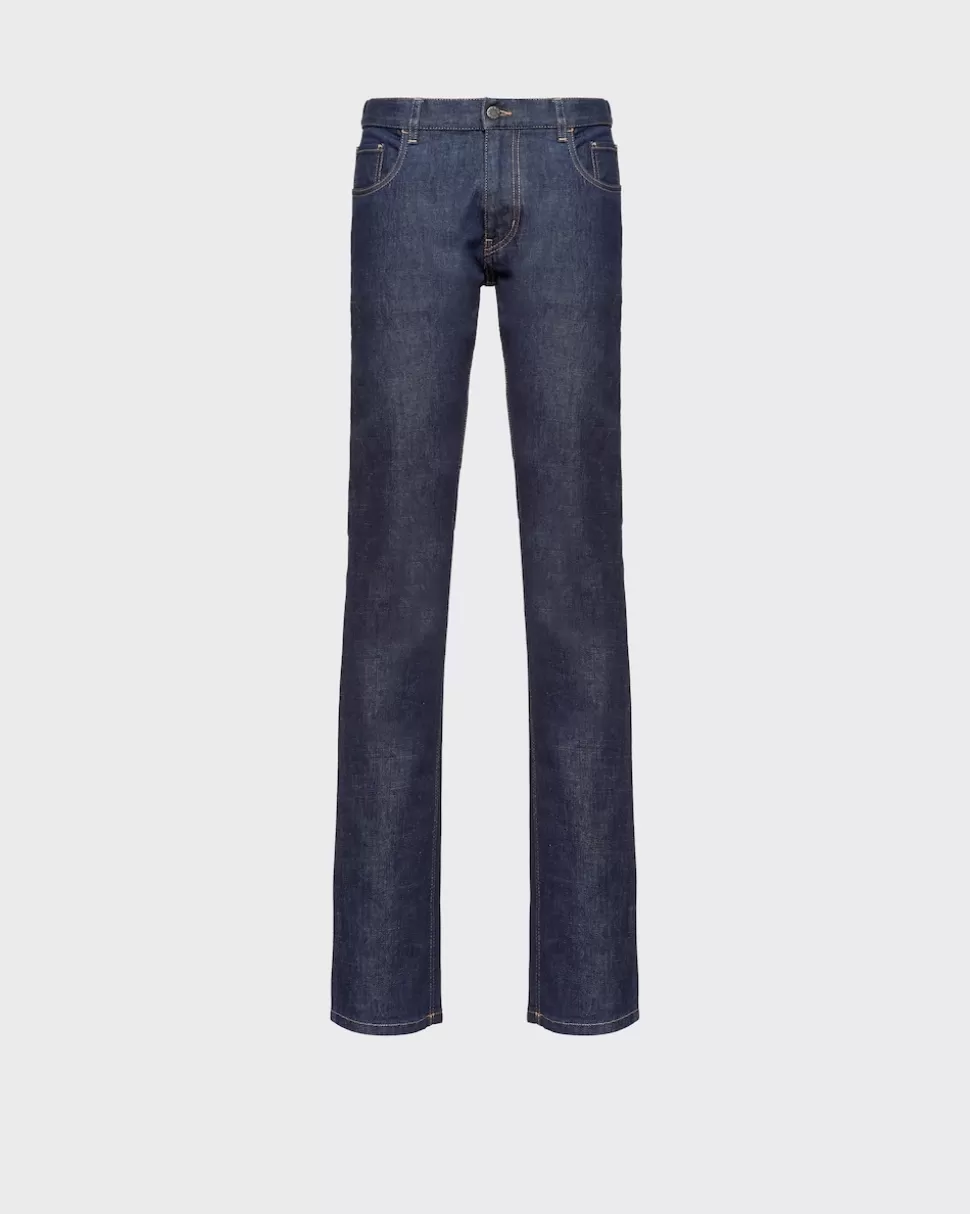 Online Prada Stretch Denim-jeans Blau