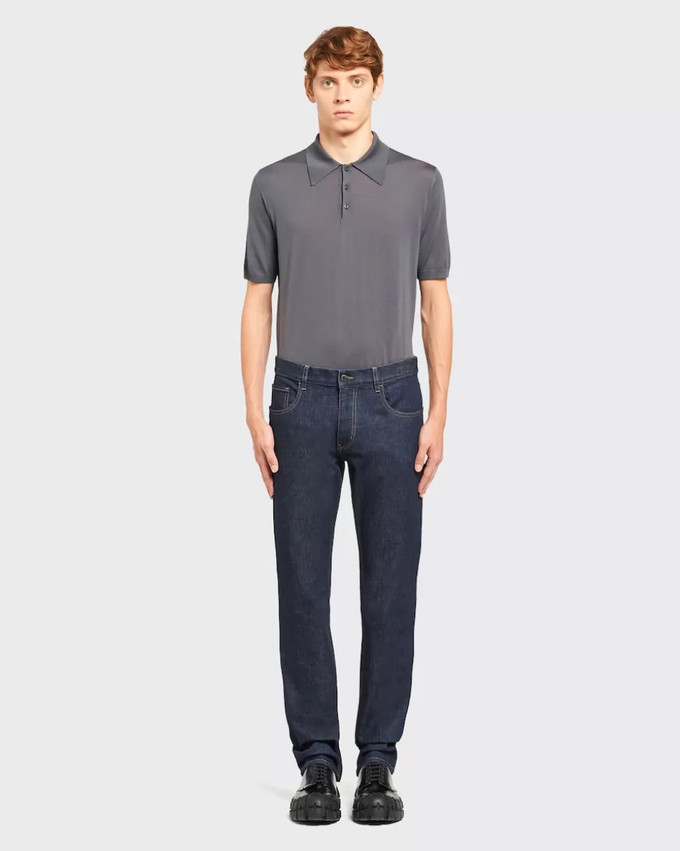 Online Prada Stretch Denim-jeans Blau