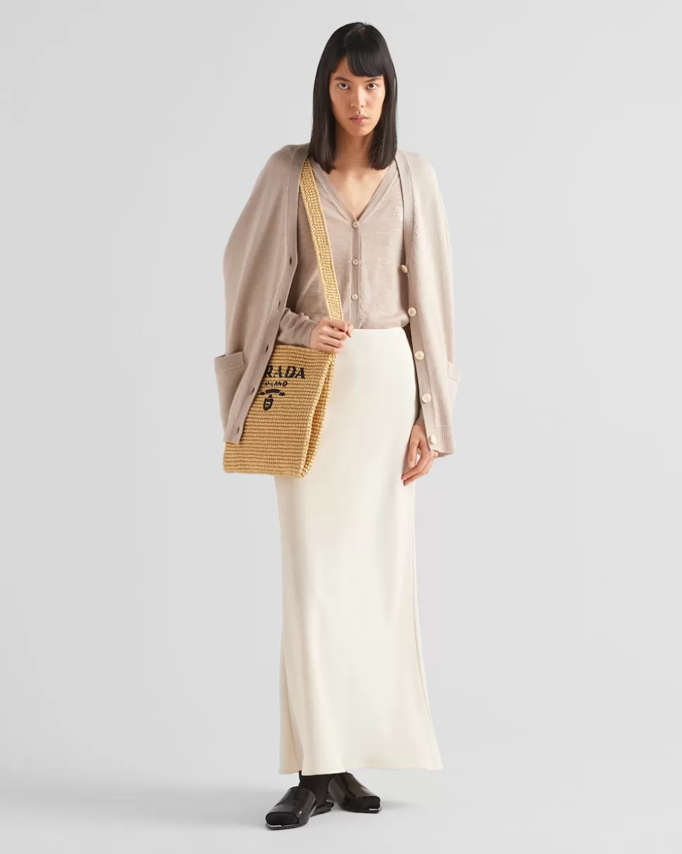 Sale Prada Strickjacke Aus Kaschmir Wüstenbeige